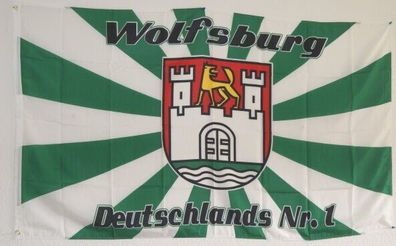 Fahne / Flagge " Wolfsburg - Deutschlands Nr. 1 " 90 x 150cm