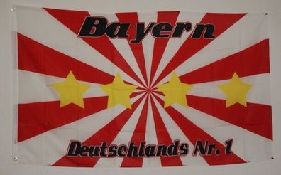 FLAGGE FAHNE 90 x 150cm 2602 Bayern Rising sun 4 Sterne Deutschlands Nr. 1