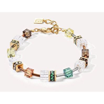 Armband - Edelstahl - GeoCube Nature Farben