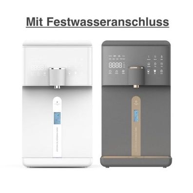 AURA Auftisch-Umkehrosmoseanlage mit Wasserstoff-Ionisator und Heißwasserfunktion mit