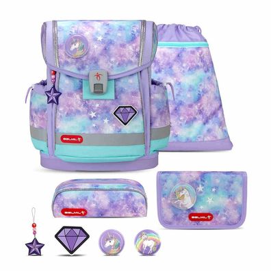 Belmil Classy Plus ergonomisches Schulranzen-Set 5-teilig "Diamond Unicorn" mit