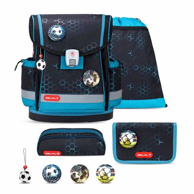 Belmil Classy Plus ergonomisches Schulranzen-Set 5-teilig "Kick the Ball" mit