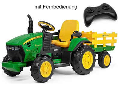 12V PEG PEREGO John Deere Ground Force Elektro Traktor mit Fernbedienung