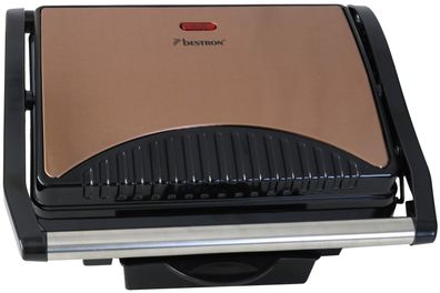 Bestron Panini Kontakt Grill 1000 Watt Kupfer Design Grill und Toaster