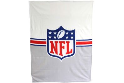 NFL Fleecedecke 150 x 200 cm weiss/grau Wohndecke Kuschel Decke Sofadecke