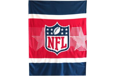 NFL Fleecedecke 150 x 200 cm rot/blau Wohndecke Kuschel Decke Sofadecke