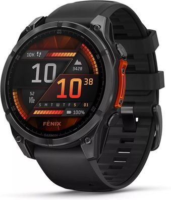 Garmin fenix® 8 47mm AMOLED Schwarz/Schiefergrau Silikon-Armband