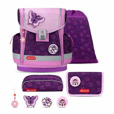 Belmil Classy Plus ergonomisches Schulranzen-Set 5-teilig "Purple Spring" mit