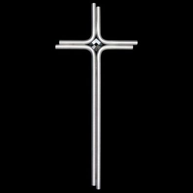 Edelstahlkreuz "DUO" Grabstein Kreuz Grabmal Wandkreuz 50x22 cm