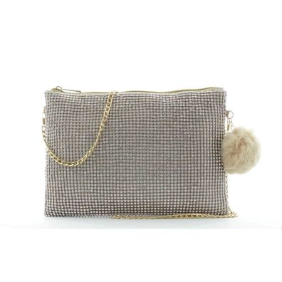 JSI Damen Abendtasche mit Bommel - Farben: Gold