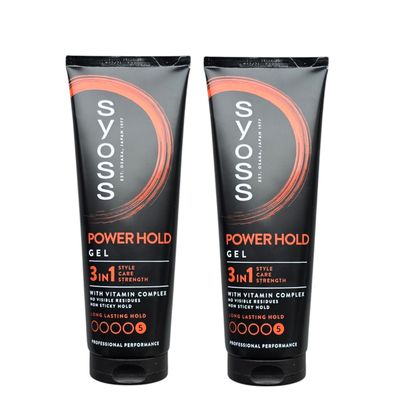 Syoss/Power Hold Gel 3in1 "Long Lasting Hold" 2x250ml/Haarstyling