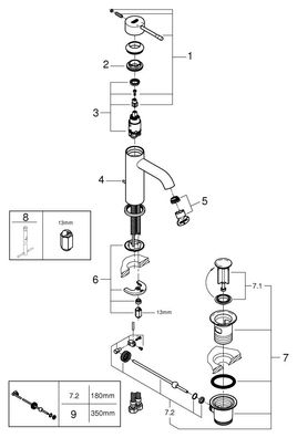 GROHE Einhand-Waschtischbatterie Essence 24171 1 S-Size chrom