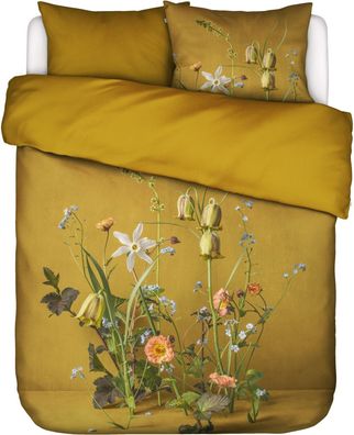 Essenza Bettwäsche-Garnitur Satin Ficaria Farbe Flower ochre Größe 135x200 + 80x80