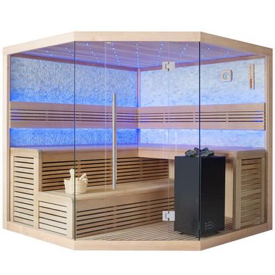 Sauna AWT B1101A Hemlock 220x220 9kW EOS BiO-Cubo inkl. Ofen