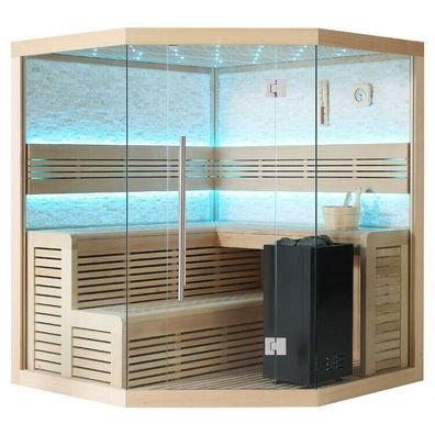 Sauna AWT B1101C Hemlock 180x180 9kW EOS BiO-Cubo inkl. Ofen