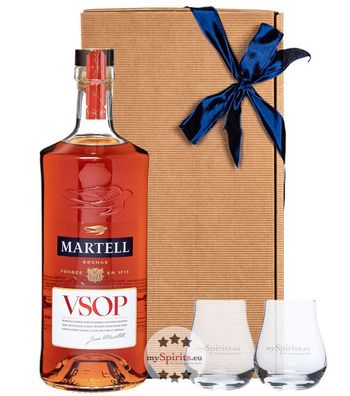 Martell VSOP Cognac Geschenkset mit 2 Gläsern (40 % vol, 0,7 Liter)