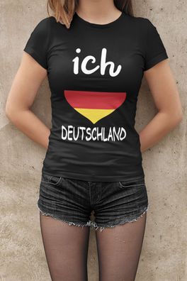 I LOve Germany Great Again Deutschland DE afd Damen T-shirt Baumwolle S-XXL