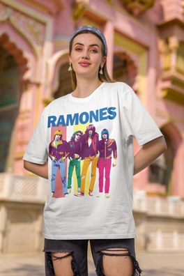 Retro Ramones american Band konzert 70s 80s Damen T-Shirt Bio-Baumwolle S-XXXL