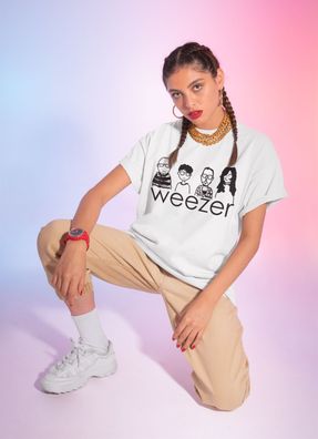 Retro WEEZER america Band konzert 70s 80s 90s Damen T-Shirt Bio-Baumwolle S-XXXL