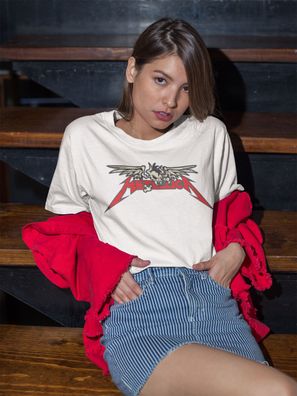 Retro Metallica (Skull) konzert 70s 80s 90s Damen T-Shirt Bio-Baumwolle S-XXXL