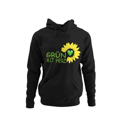 Spruch Bündnis 90 / Die Grünen Grün mit Herz Blume Herren Hoodie S-XXXL