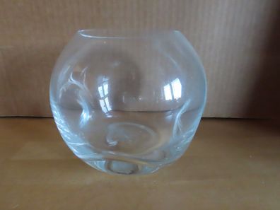 Vase Ballonvase klar unterer Bereich eingedrückt ca.13,5 cm H