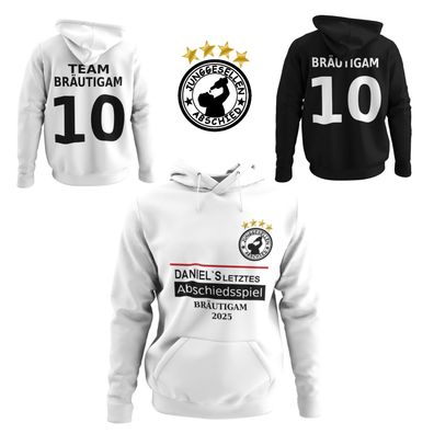 Personalisiert Fussball Trikot Abschiedsspiel Junggesellenabschied Herren Hoodie