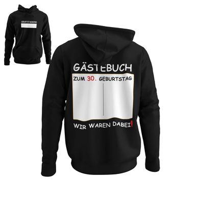 Personalisiertes Geburtstag Gästebuch Unterschriften Andenken Herren Hoodie