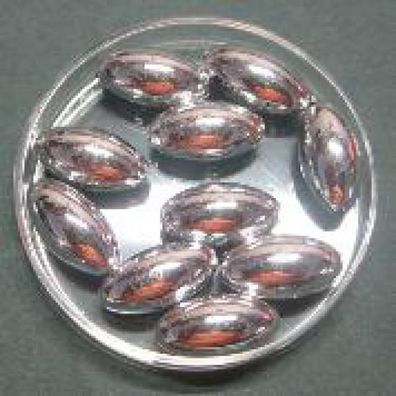 Wachsperlen, 13 x 8 mm, silber