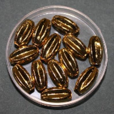 Wachsperlen, 14 x 6 mm, gold