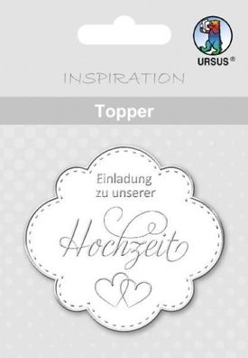 Topper, weiß/ silber, "Hochzeit"
