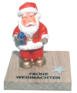 Weihnachtsmann mit Aufschrift