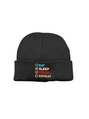 Eat Sleep Roblox Repeat Funny Gaming Mincraft App Kinder Wintermützen Beanie