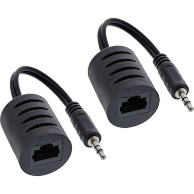 InLine® 89002 Audio über RJ45 passiv, 2x Klinke 3,5mm Stecker / RJ45 Buchse, max