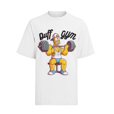 Homer Simpson Duff GYM Fitness Pump Pain Gain Baumwolle T-Shirt Herren S-XXXL