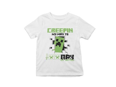 Creepin my way to minecraft funny mine craft game Bio Baumwolle Kinder T-Shirt