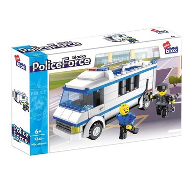 alleblox Polizei Gefägniswagen Klemmbaustein Set