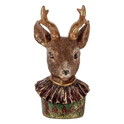 Clayre & Eef Dekorationsfigur Hirsch 13x11x22 cm Braun Kunststoff (Gr. 13x11x22 cm)