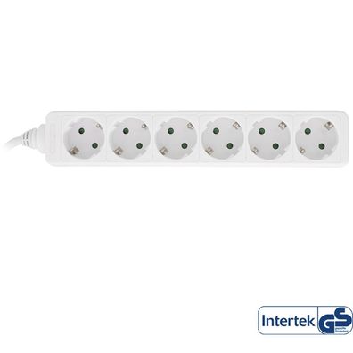 InLine® 16461V Steckdosenleiste, 6-fach Schutzkontakt, 1,5m, weiß