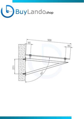 BuyLando CL-V7016 - 180x90cm Glasvordach - Vordach - Pavillion - Klarglas- 13.1mm VSG