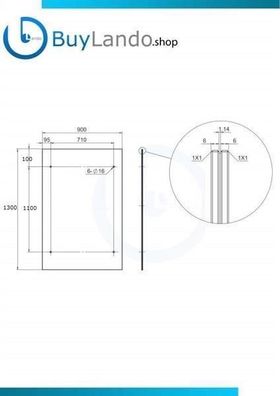 BuyLando CL-V7016 - 130x90cm Glasvordach - Vordach - Pavillion - Klarglas- 13.1mm VSG