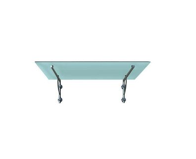BuyLando (LB) 180x90 cm Milchglas Glasvordach inkl. Edelstahlhalter gebürstet