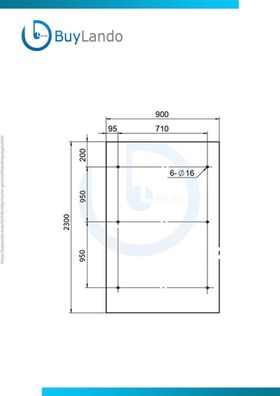 BuyLando – [Modell - Milchglas] VDB-230x90cm Glasvordach - Vordach - Pavillion