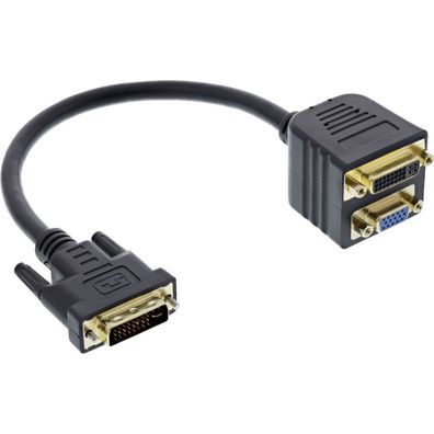 InLine® 17301 DVI-I Adapterkabel, DVI-I Stecker auf DVI-I-Buchse + S-VGA Buchse