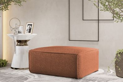 Polsterhocker Designerhocker CELES Premium 85x85 cm Stoff Ascot Bukla Terracotta