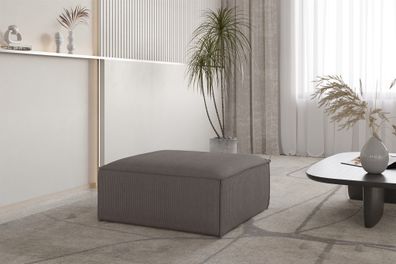 Polsterhocker Designerhocker CELES Premium 85x85 cm in Stoff Scala Taupe