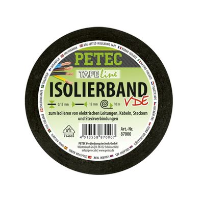 10m PETEC Isolierband BAND TAPE FÜR INNEN UND Aussenanwendungen HOHE Klebekraft