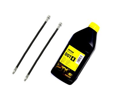 2x Bremsschlauch Schlauch VA + DOT4 Bremsflüssigkeit FÜR Mercedes W126 S124