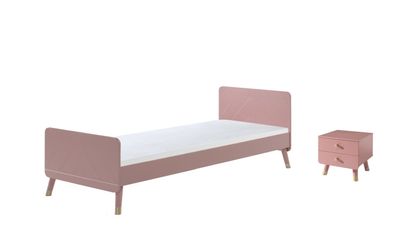 Bett mit Nachtkommode Kamillah Kinderbett MDF Terra Rosa 17258