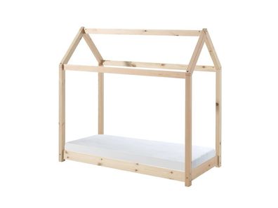 Hausbett Kandace 146x78x133 Kinderbett Massivholz Natur 17199